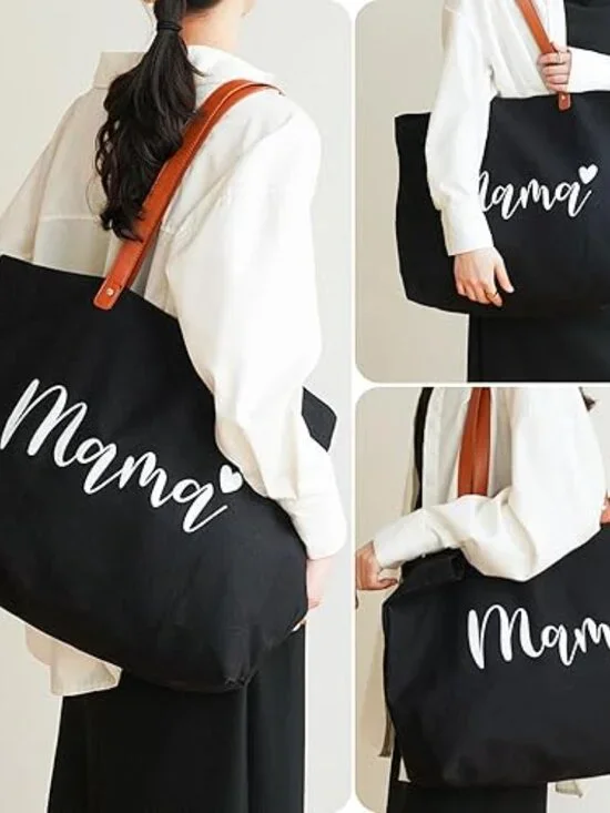 Mama Reusable Grocery Bags with Makeup Bag New Mom Gifts or ladies  and girls - Picture 5 of 9